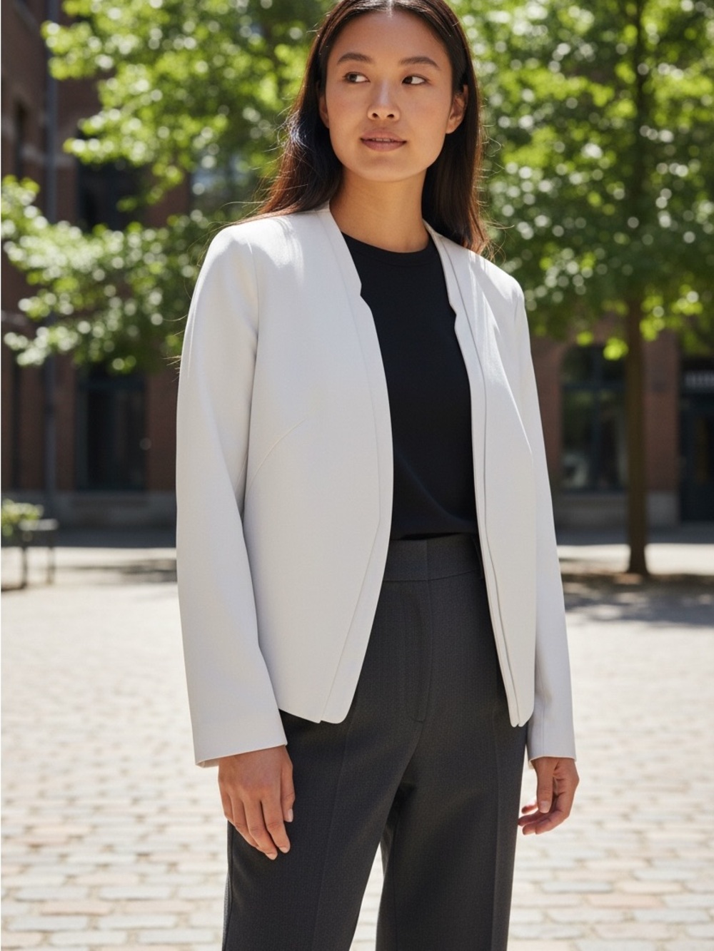Worthington White Open Front Blazer | Size Small
